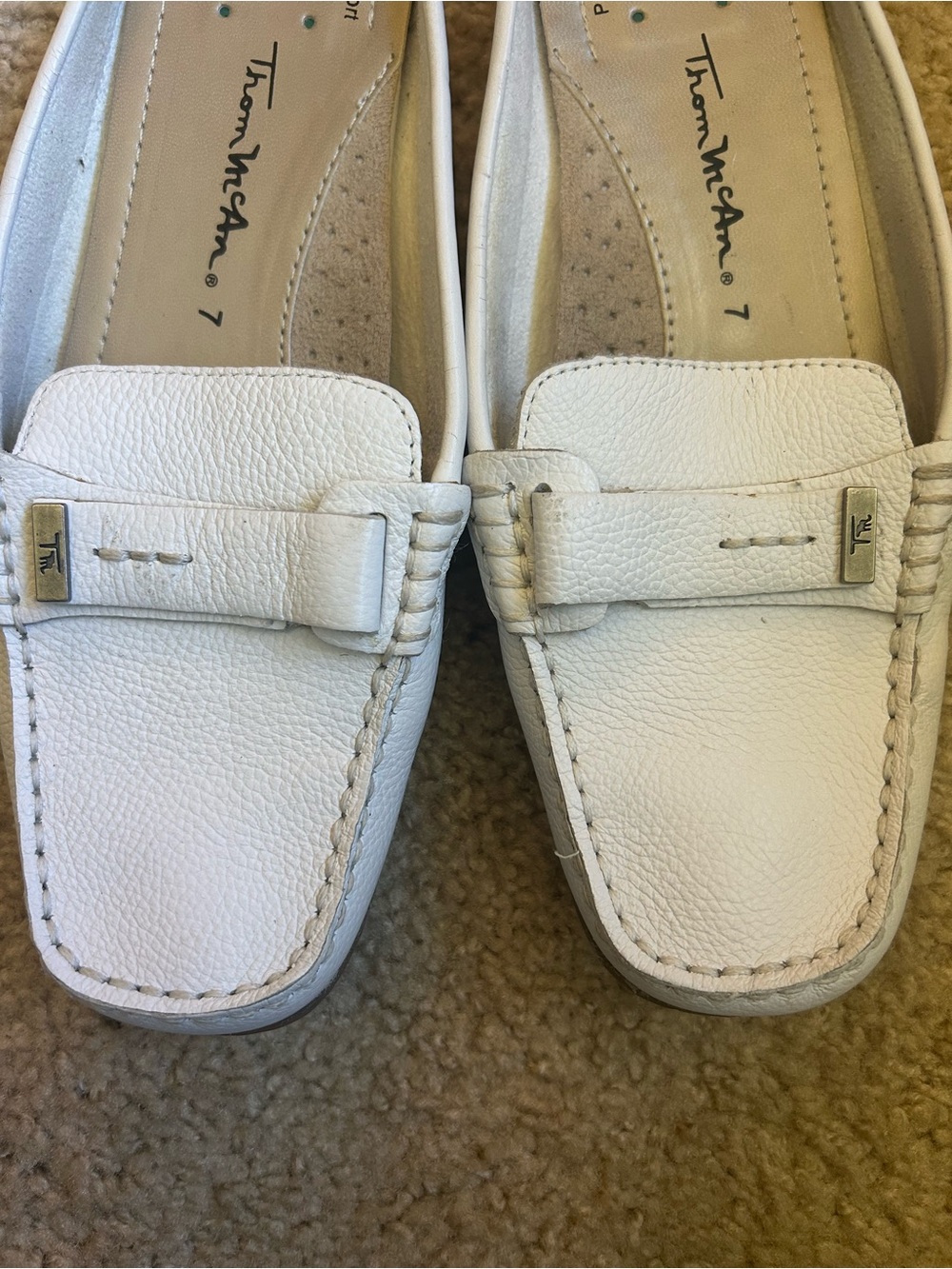 Thom McAn White Slip-On Loafers